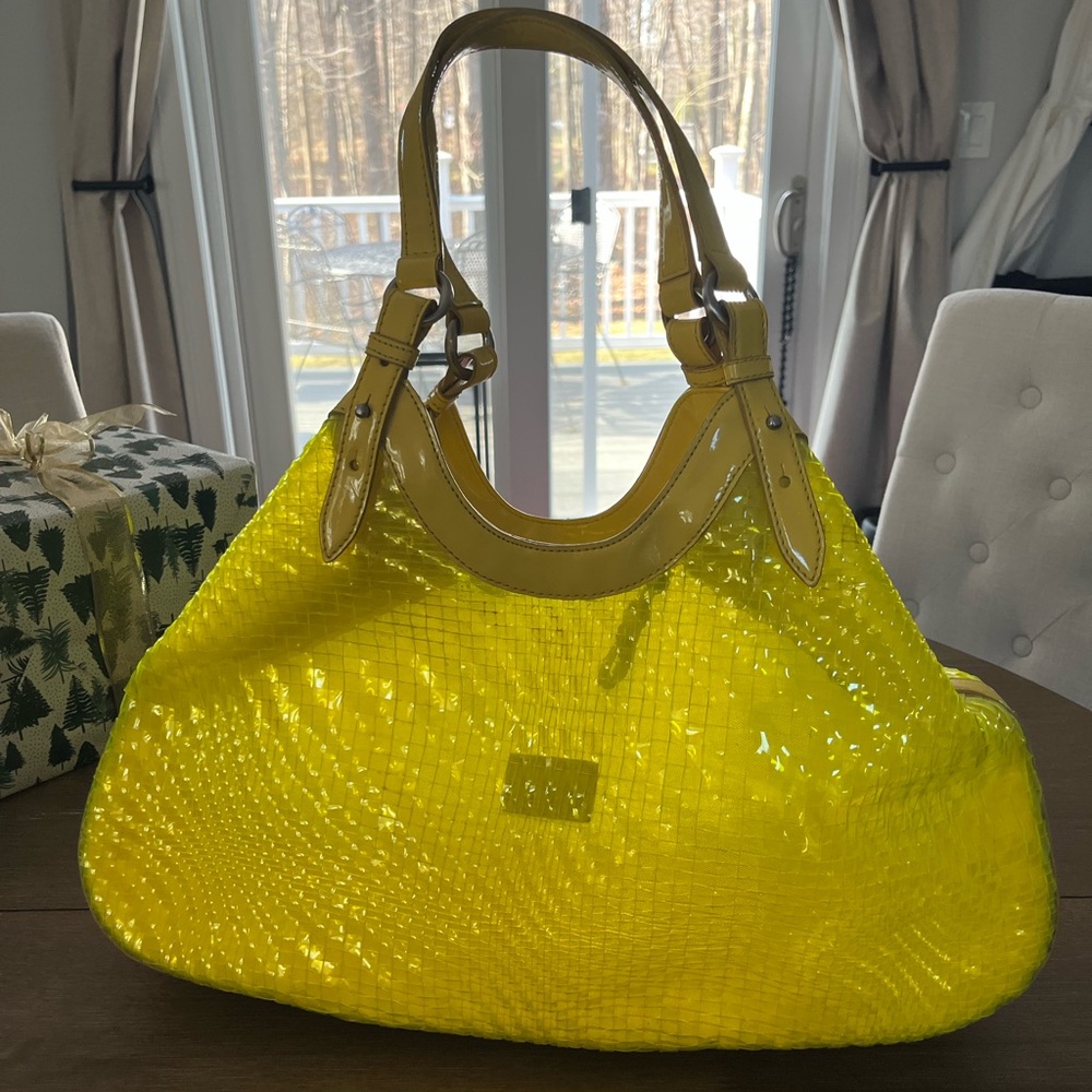 Yellow Cole Haan Designer Tote Bag